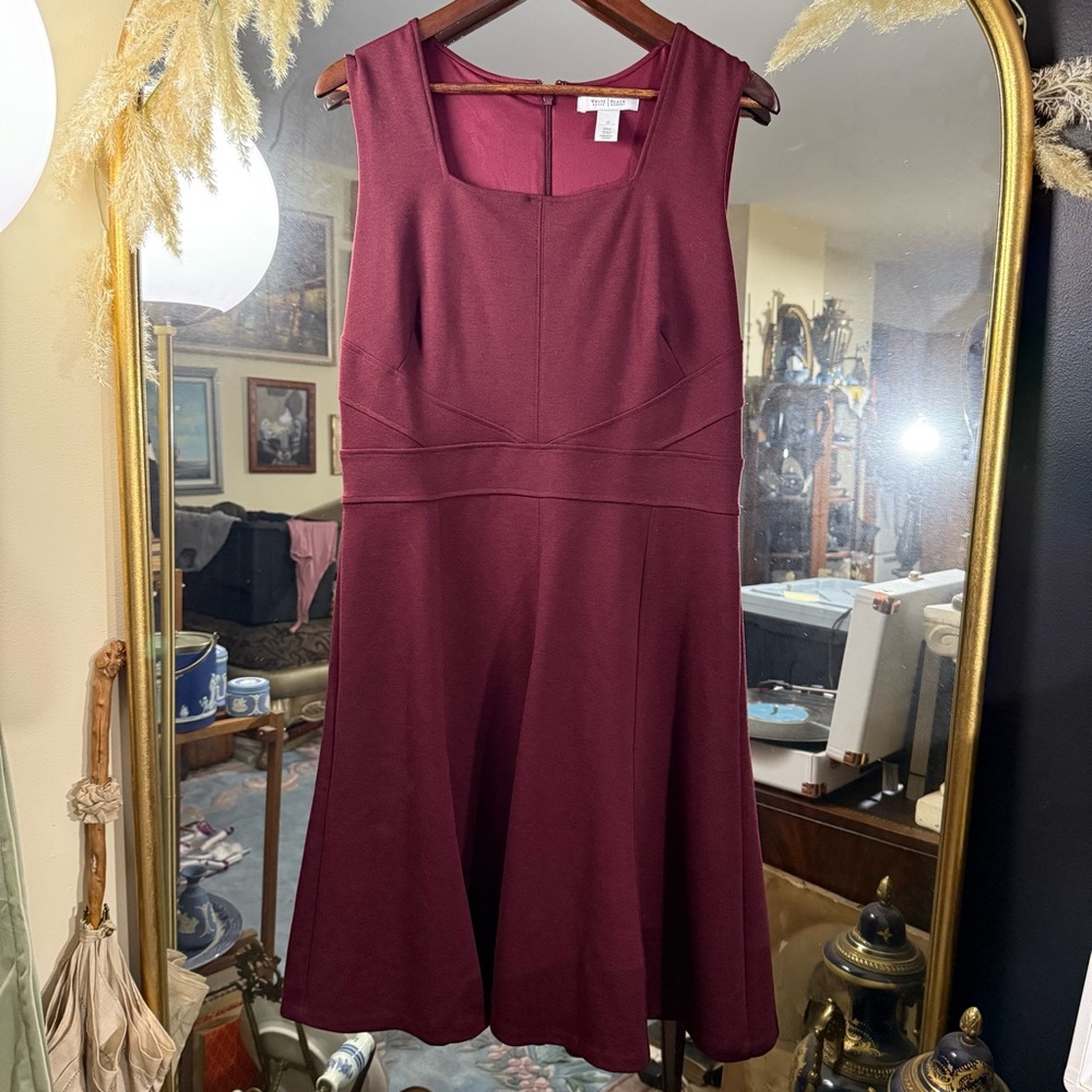 White House Black Market Burgundy Midi Dress